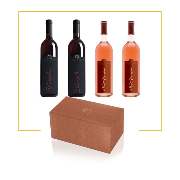 Confezione regalo: Tre Grappoli e Pinot Rosato